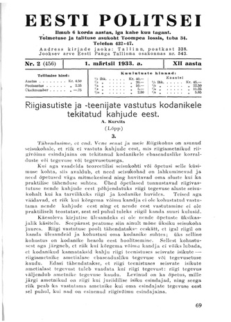 Eesti Politseileht ; 2 1933