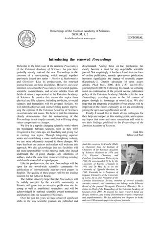 Proceedings of the Estonian Academy of Sciences [Mathemathics. Mechanics. Physics. Chemistry] ; 1 2008