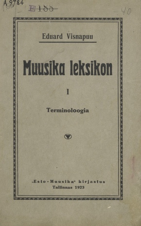 Muusika leksikon. I, Terminoloogia