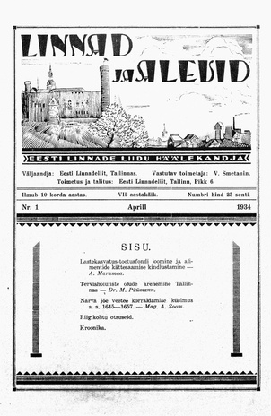 Linnad ja Alevid ; 1 1934-04