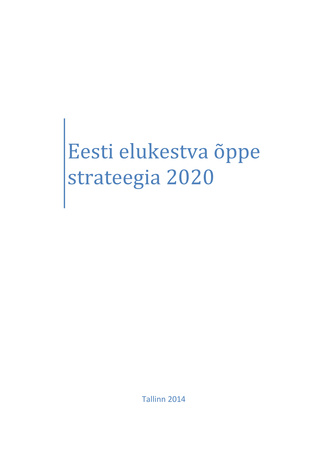 Eesti elukestva õppe strateegia 2020