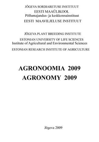 Agronoomia 2009 = Agronomy 2009