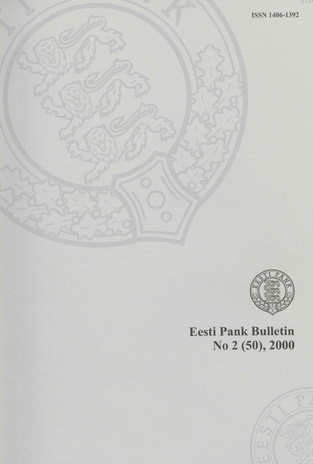 Eesti Pank (Bank of Estonia) : bulletin ; 2 (50) 2000