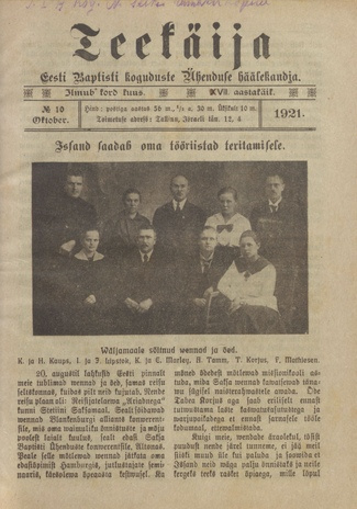 Teekäija : Eesti Baptisti Koguduse Ühenduse häälekandja ; 10 1921-10