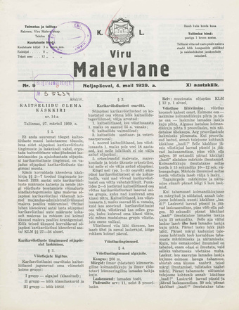 K. L. Viru Malevlane ; 9 1939-05-04