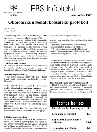 EBS Infoleht ; 2003-11