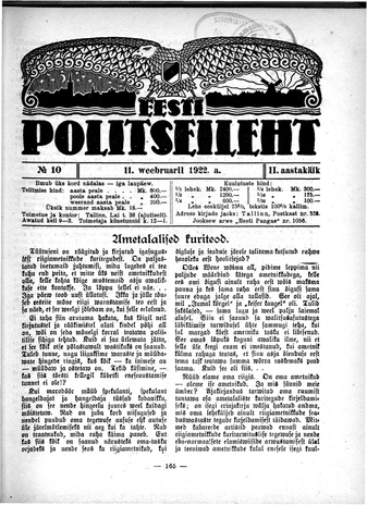 Eesti Politseileht ; 10 1922