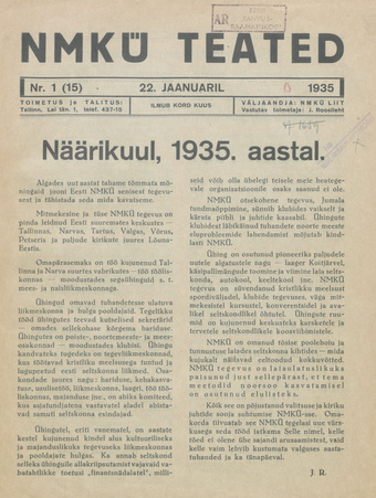 NMKÜ Teated ; 1 (15) 1935-01-22