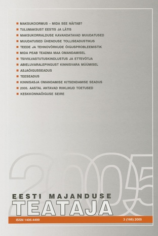 Eesti Majanduse Teataja : majandusajakiri aastast 1991 ; 3 (166) 2005