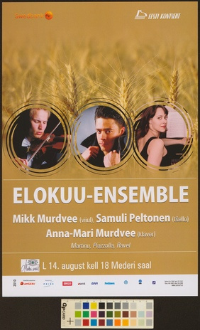 Elokuu-ensemble : Mikk Murdvee, Samuli Peltonen, Anna-Mari Murdvee 