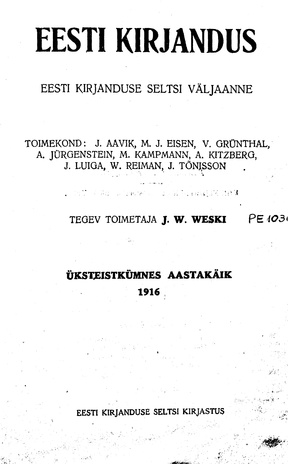 Eesti Kirjandus ; 10 1916