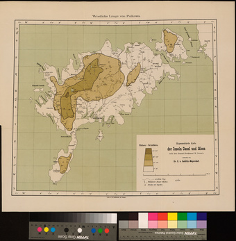 Hypsometrische Karte der Inseln Oesel und Moon : nach dem General-Nivellement W. Perrou's 