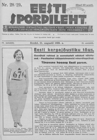 Eesti Spordileht ; 28/29 1928-08-31