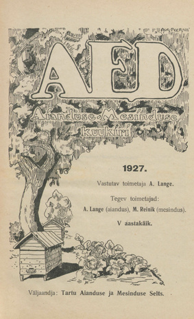 Aed : aianduse ajakiri ; sisukord 1927