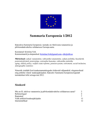 Summaria Europensia : [referaatväljaanne] ; 1 2012