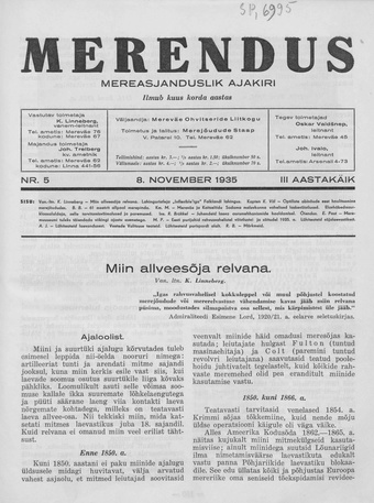 Merendus : mereasjanduslik ajakiri ; 5 1935