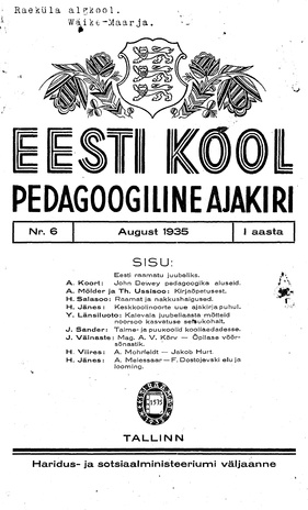 Eesti Kool ; 6 1935-08