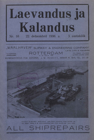 Laevandus ja Kalandus ; 10 1936-12-22