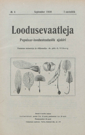 Loodusevaatleja : populaar-loodusteaduslik ajakiri ; 4 1930-09
