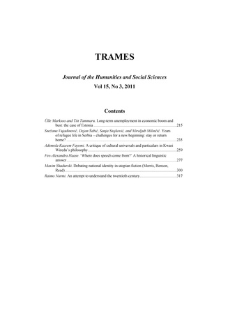 Trames ; 3 Vol 15 (65/60) 2011
