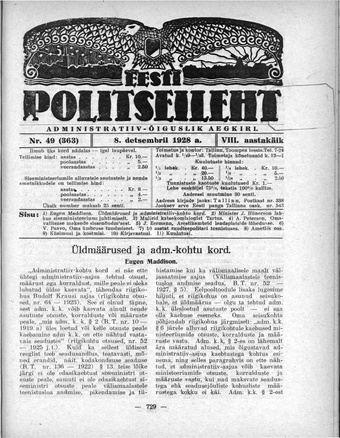 Eesti Politseileht ; 49 1928