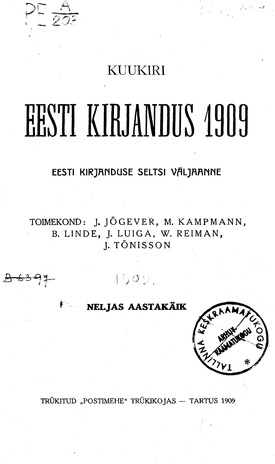 Eesti Kirjandus ; 2 1909
