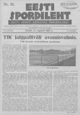 Eesti Spordileht ; 32 1925-08-14