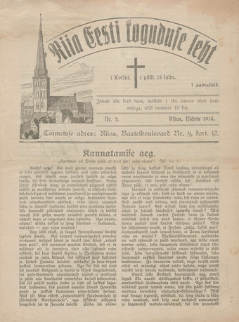 Riia Eesti koguduse leht ; 3 1914-03