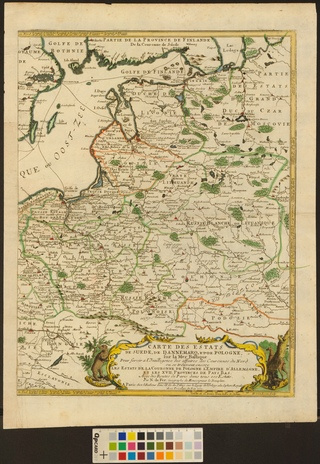 Carte des estats de Suede, de Dannemarq, et de Pologne, sur la Mer Baltique : Pour servir a l' Intelligence des affaires des Couronnes du Nord... 