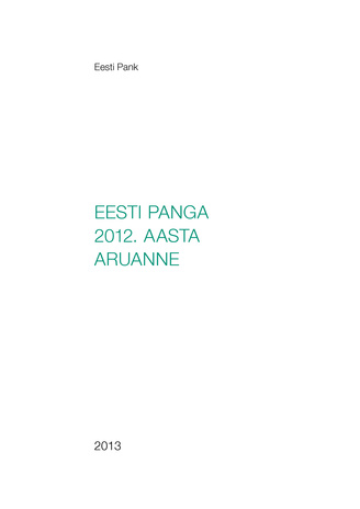 Eesti Panga 2012 aasta aruanne