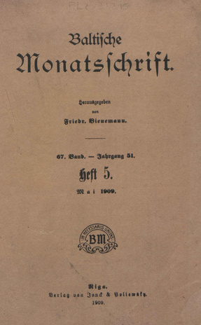 Baltische Monatsschrift ; 5 1909-05