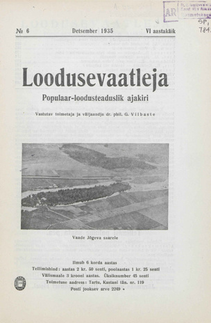 Loodusevaatleja : populaar-loodusteaduslik ajakiri ; 6 1935-12-18