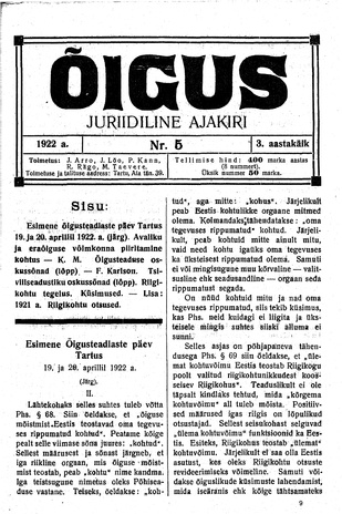 Õigus ; 5 1922