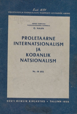 Proletaarne internatsionalism ja kodanlik natsionalism