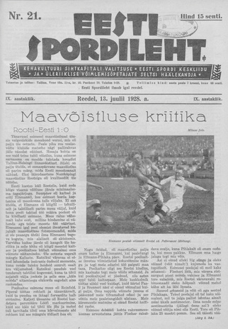 Eesti Spordileht ; 21 1928-07-13