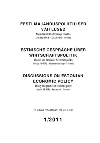 Majanduspoliitika teooria ja praktika = Theorie und Praxis der Wirtschaftspolitik = Theory and practice of economic policy ; (Eesti majanduspoliitilised väitlused (võrguteavik) ; 19, 1)