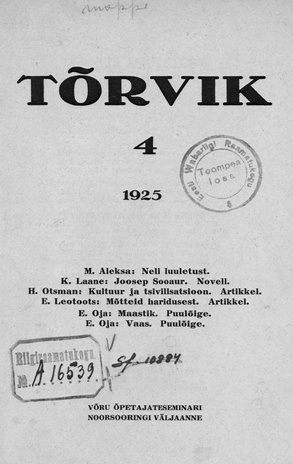 Tõrvik ; 4 1925