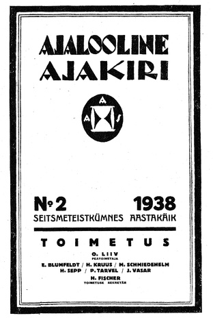 Ajalooline Ajakiri ; 2 1938