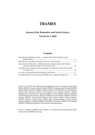 Trames ; 1 Vol 14 (64/59) 2010