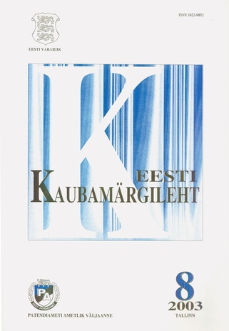 Eesti Kaubamärgileht ; 8 2003-08