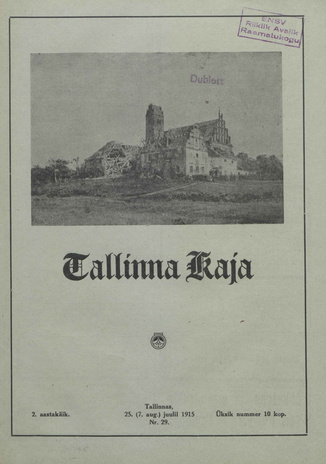 Tallinna Kaja : piltidega nädalakiri ; 29 1915-07-25