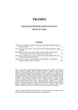 Trames ; 1 Vol 15 (65/60) 2011