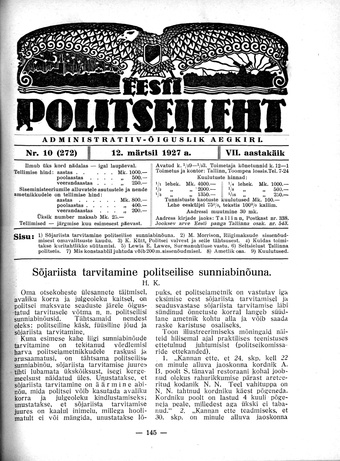 Eesti Politseileht ; 10 1927