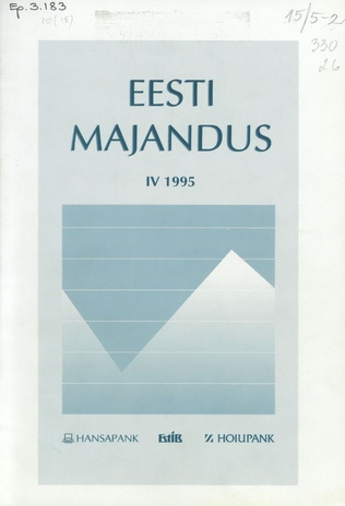 Eesti majandus = Estonian economy ; 4 1995