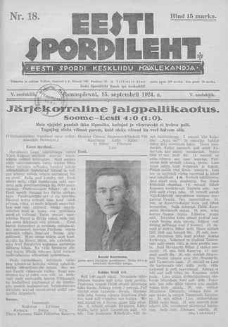 Eesti Spordileht ; 18 1924-09-15