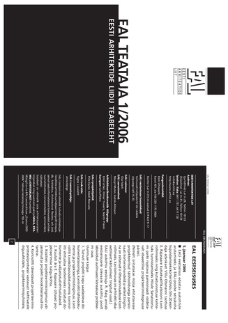 Arh. : Eesti Arhitektide Liidu Teataja = Newsletter of the Union of Estonian Architects ; 1 2006