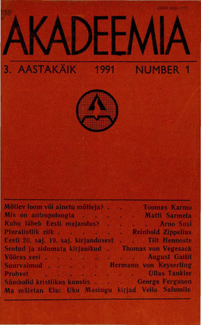 Akadeemia ; 1 1991