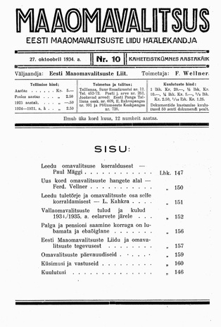 Maaomavalitsus ; 10 1934-10-27