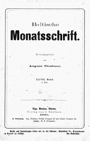Baltische Monatsschrift ; 4 1880
