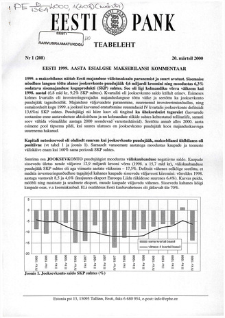 Eesti Pank : teabeleht ; 1 (208) 2000-03-20